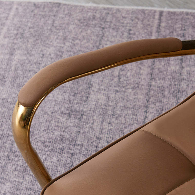 Modern Liftable Swivel Leather Steel Desk Chair