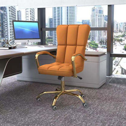 Modern Liftable Swivel Leather Steel Desk Chair