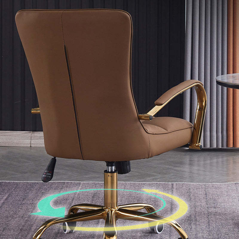Modern Liftable Swivel Leather Steel Desk Chair