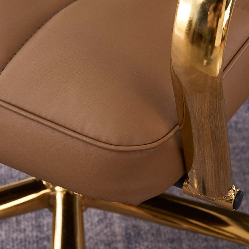 Modern Liftable Swivel Leather Steel Desk Chair