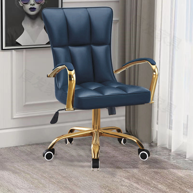 Modern Liftable Swivel Leather Steel Desk Chair