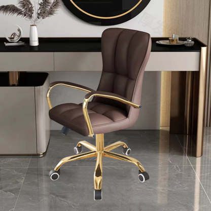 Modern Liftable Swivel Leather Steel Desk Chair