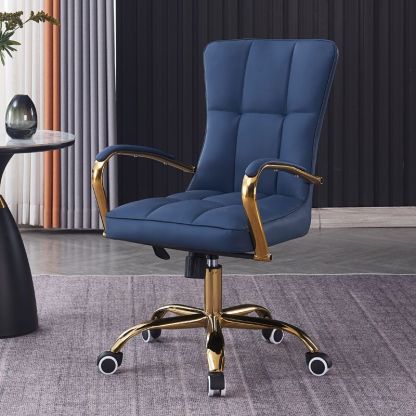 Modern Liftable Swivel Leather Steel Desk Chair