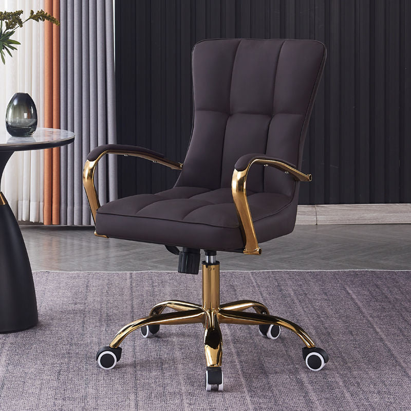 Modern Liftable Swivel Leather Steel Desk Chair