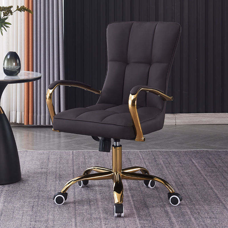 Modern Liftable Swivel Leather Steel Desk Chair