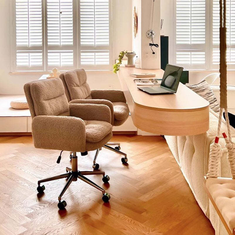 Minimalist Liftable Swivel Lambswool Desk Chair