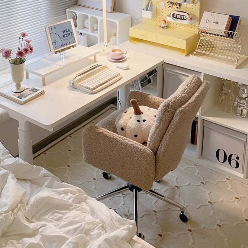 Minimalist Liftable Swivel Lambswool Desk Chair