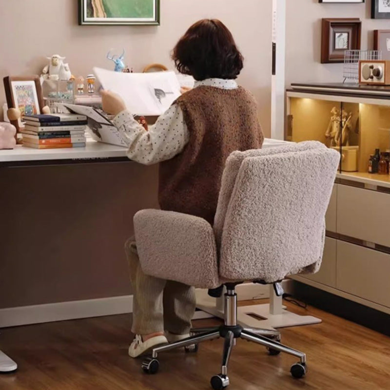 Minimalist Liftable Swivel Lambswool Desk Chair
