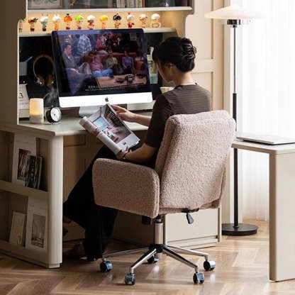 Minimalist Liftable Swivel Lambswool Desk Chair