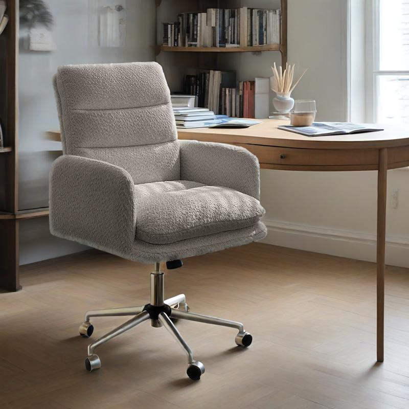Minimalist Liftable Swivel Lambswool Desk Chair