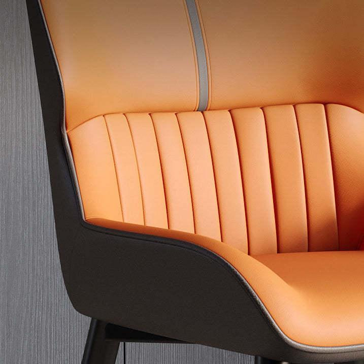 Scandinavian Leather Steel Dining Chair
