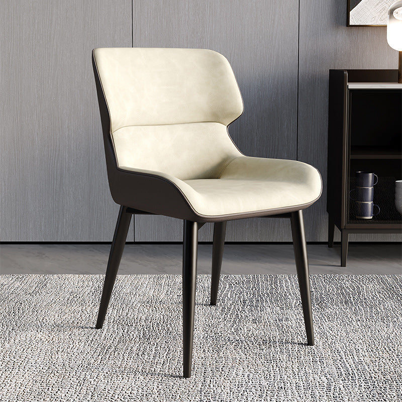 Scandinavian Leather Steel Dining Chair