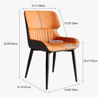 Scandinavian Leather Steel Dining Chair — A / Gray