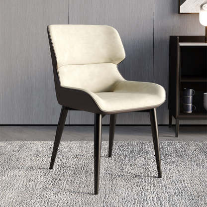 Scandinavian Leather Steel Dining Chair