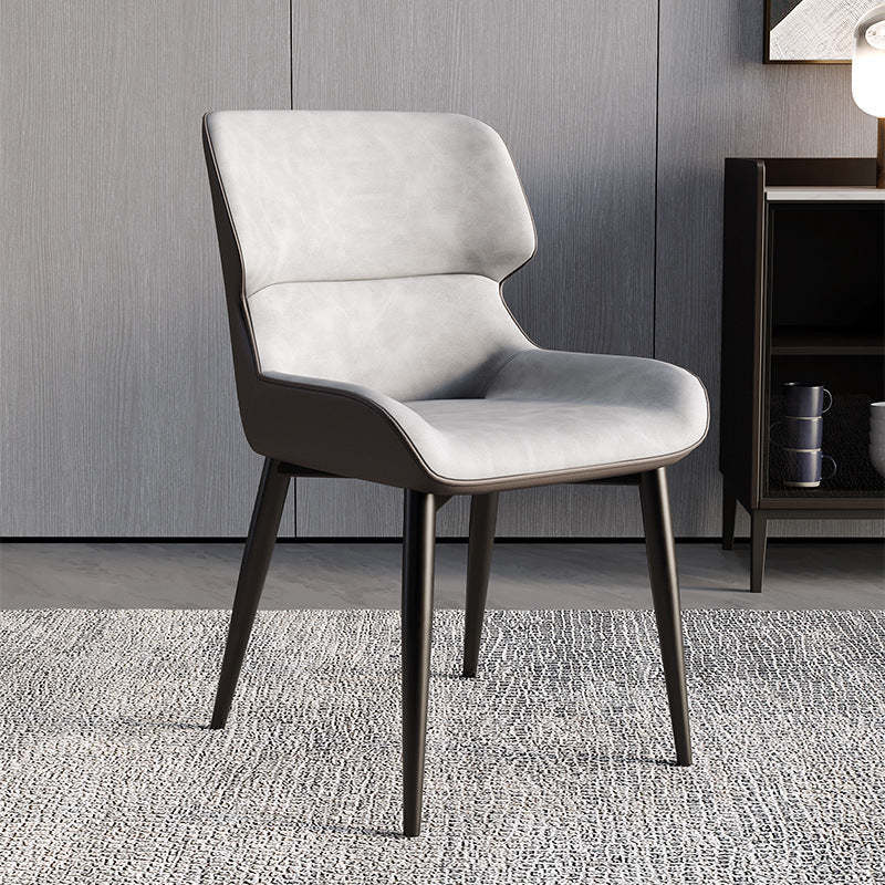 Scandinavian Leather Steel Dining Chair