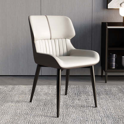 Scandinavian Leather Steel Dining Chair