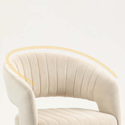 Scandinavian Hemp Velvet Metal Swivel Lift Desk Chair