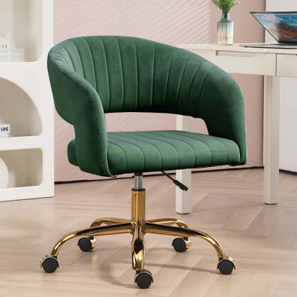Scandinavian Hemp Velvet Metal Swivel Lift Desk Chair