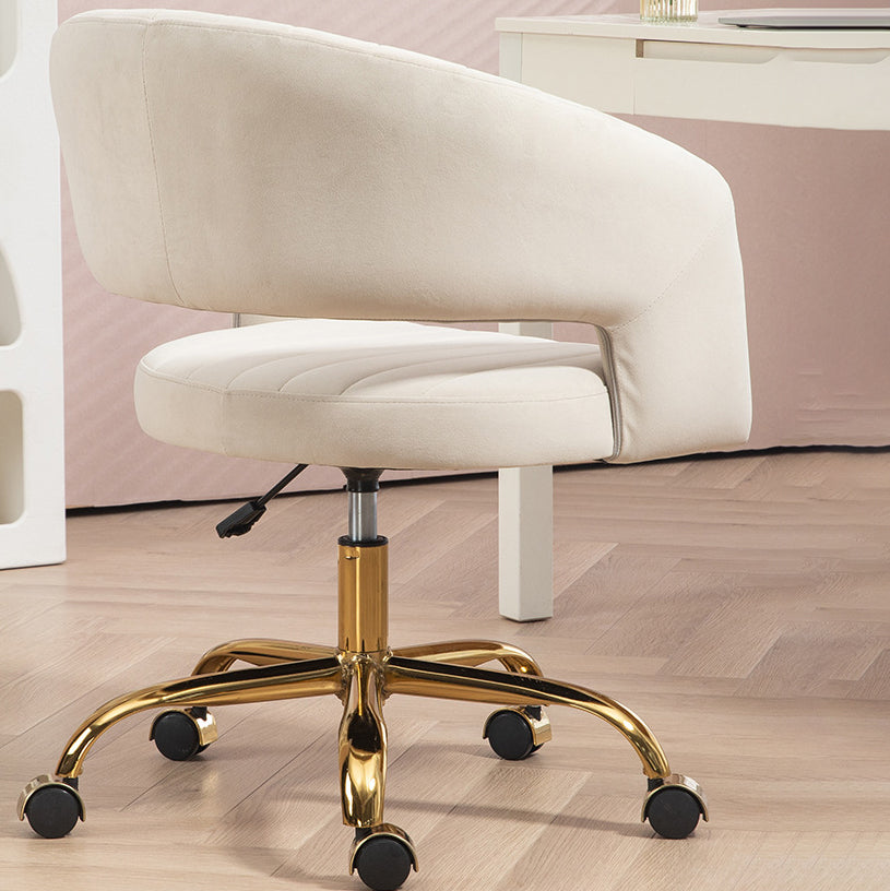Scandinavian Hemp Velvet Metal Swivel Lift Desk Chair
