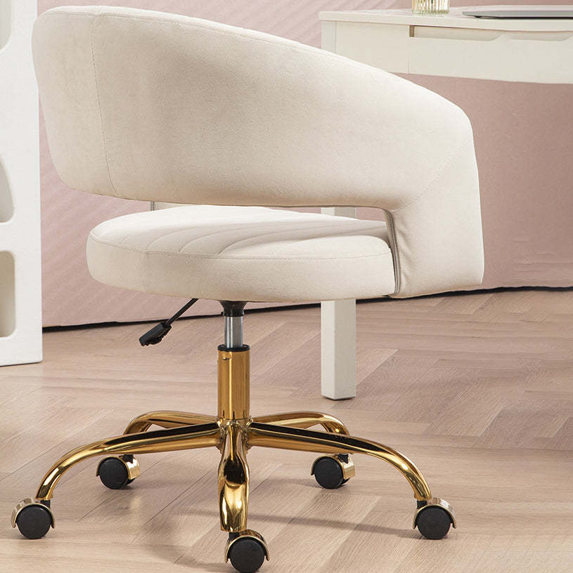 Scandinavian Hemp Velvet Metal Swivel Lift Desk Chair