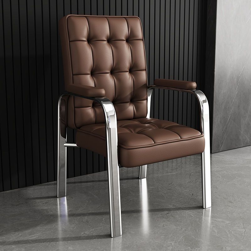 Modern Steel PU Leather Accent Chair