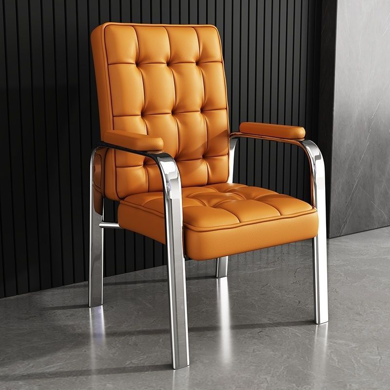 Modern Steel PU Leather Accent Chair