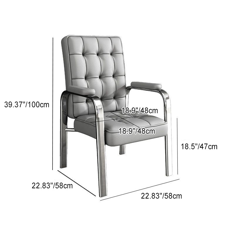 Modern Steel PU Leather Accent Chair — Black Frame + Brown