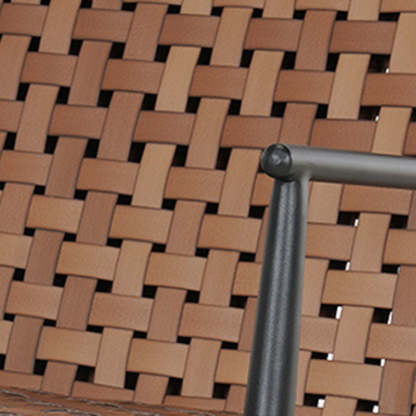 Rustic Aluminum Leather Rattan Accent Chair