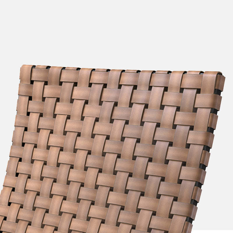 Rustic Aluminum Leather Rattan Accent Chair