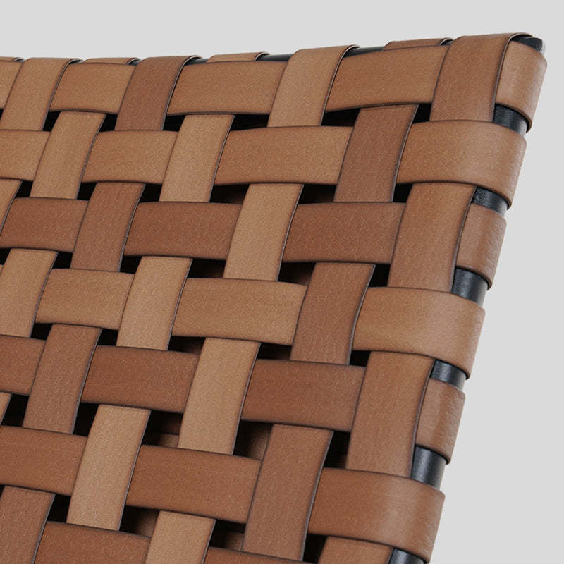 Rustic Aluminum Leather Rattan Accent Chair