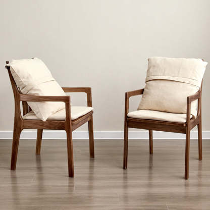 Minimalist Square Wood Armchair — Hard Seat