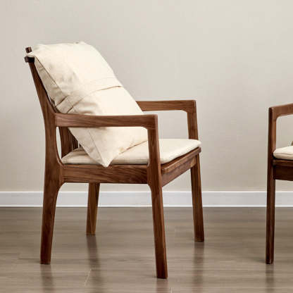 Minimalist Square Wood Armchair