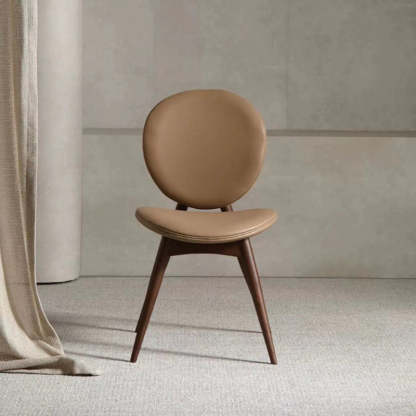 Scandinavian Round Wood Veneer Dining Chair