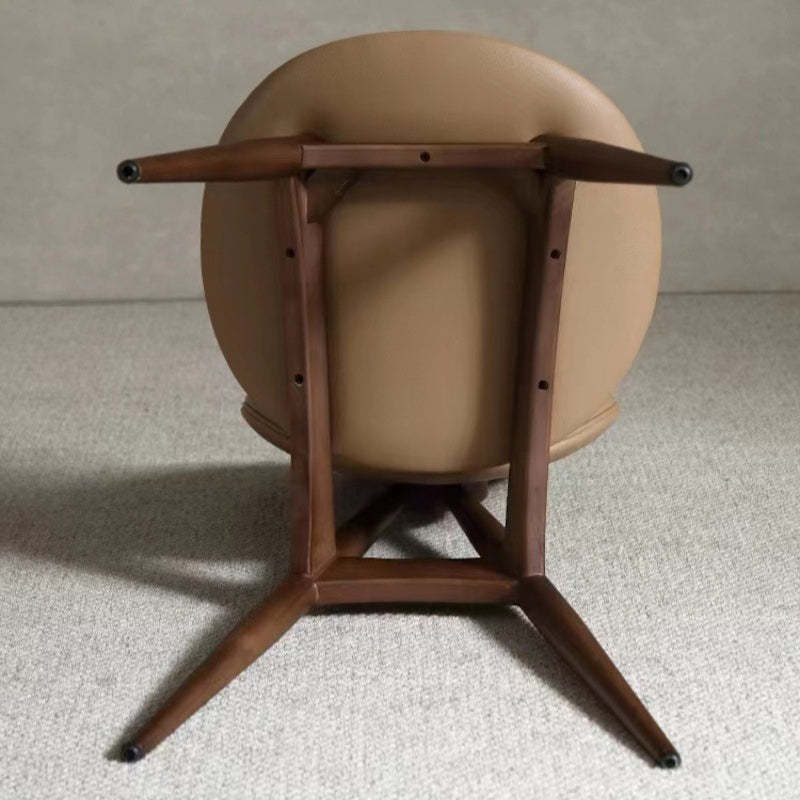 Scandinavian Round Wood Veneer Dining Chair