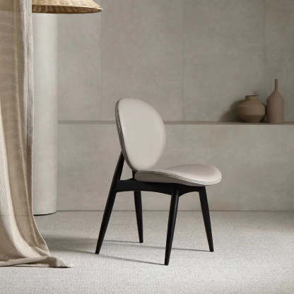 Scandinavian Round Wood Veneer Dining Chair