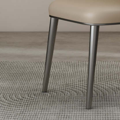 Minimalist Curved Leather Steel Dining Chair