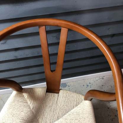 Minimalist Wood Rope Dining Chair — Black Frame + Black Rope