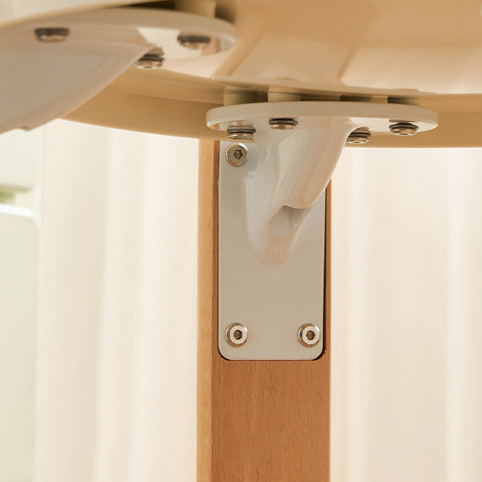 Scandinavian Wood Dining Chair — Amber Backrest + White Seat