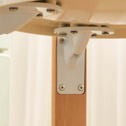 Scandinavian Wood Dining Chair — Amber Backrest + White Seat