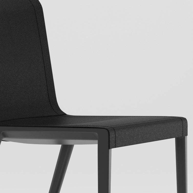 Minimalist Aluminum Leather Dining Chair