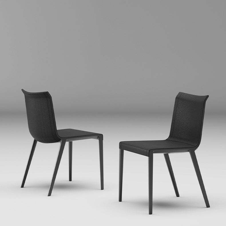 Minimalist Aluminum Leather Dining Chair