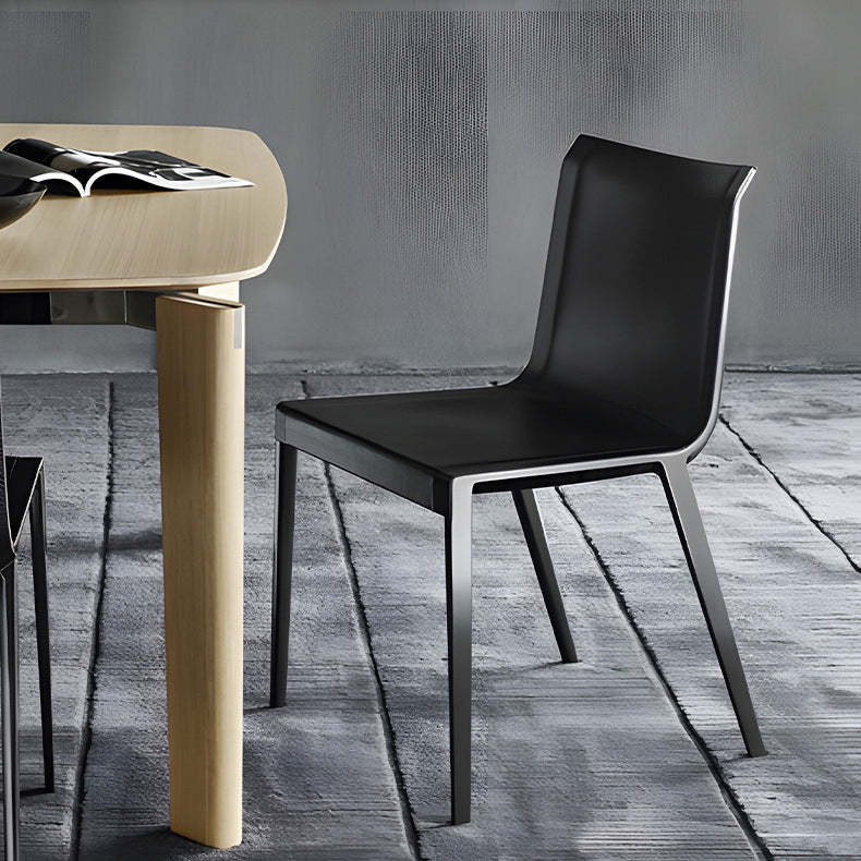 Minimalist Aluminum Leather Dining Chair