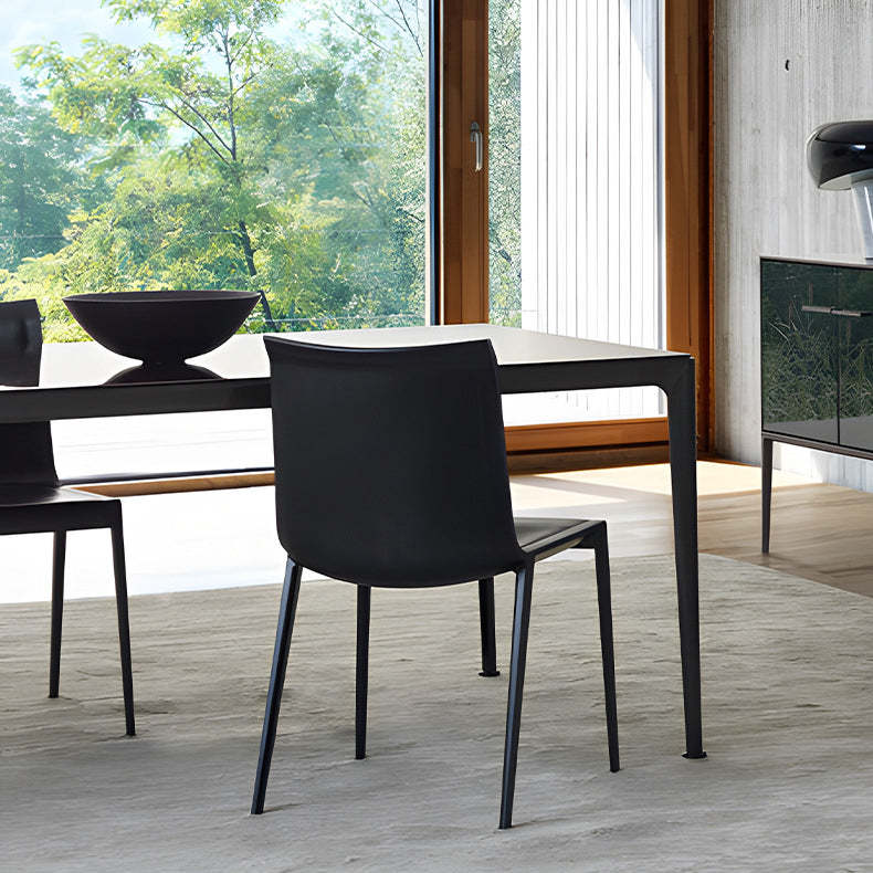 Minimalist Aluminum Leather Dining Chair