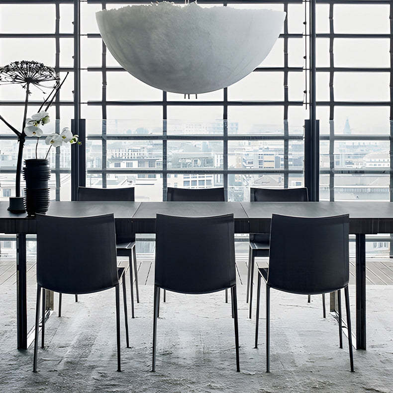 Minimalist Aluminum Leather Dining Chair
