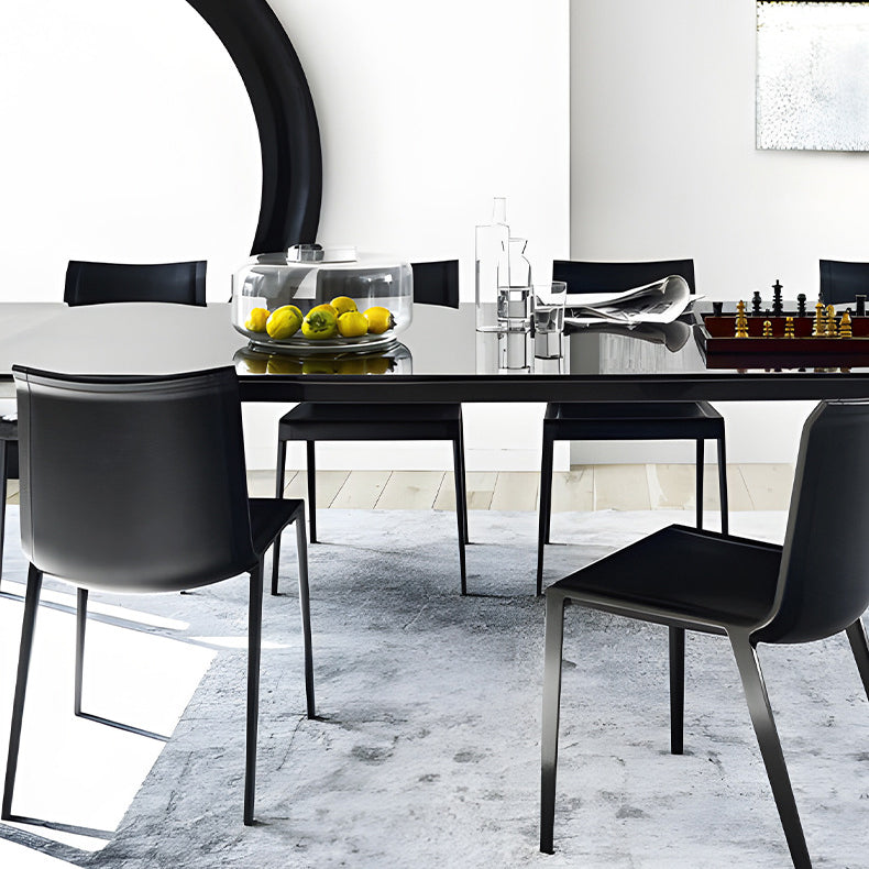 Minimalist Aluminum Leather Dining Chair