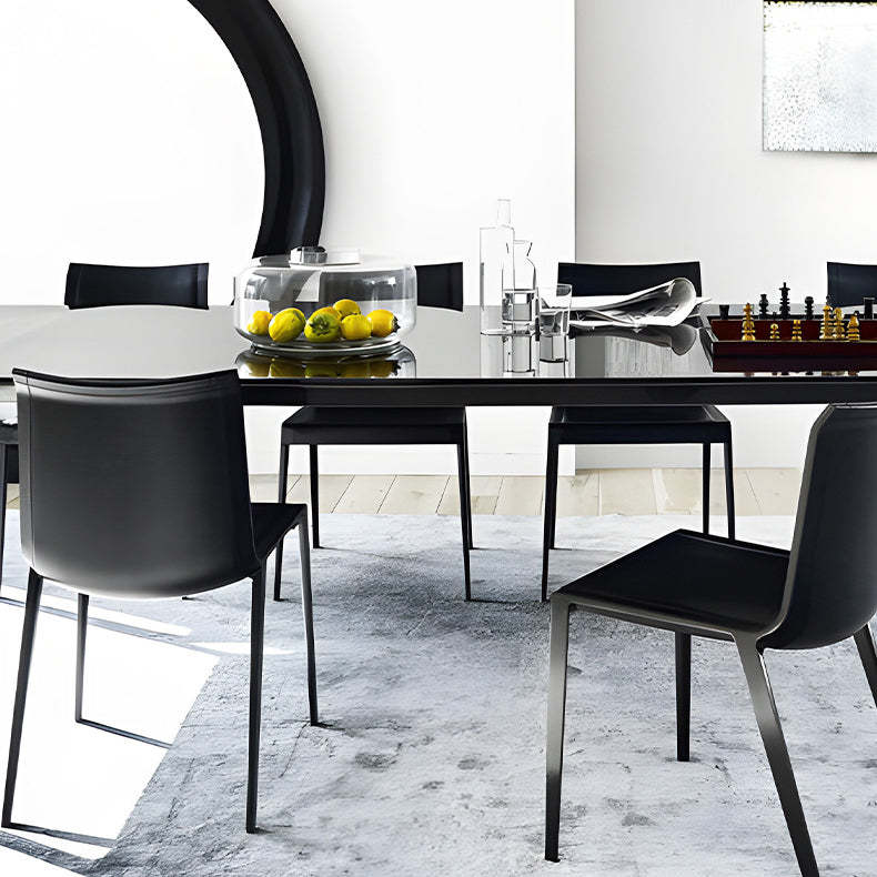 Minimalist Aluminum Leather Dining Chair