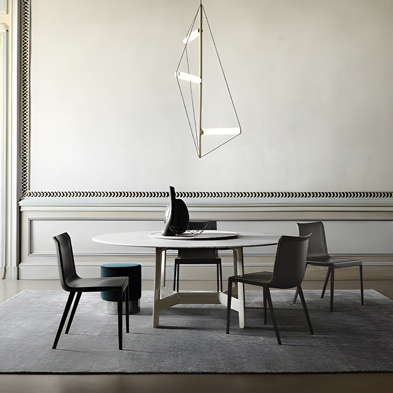 Minimalist Aluminum Leather Dining Chair