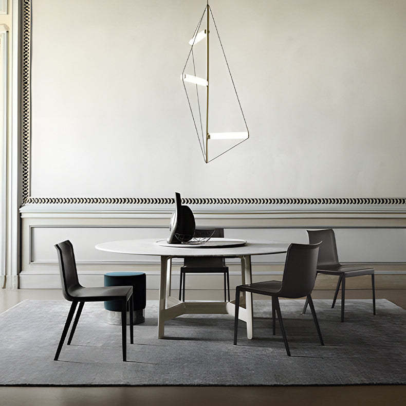 Minimalist Aluminum Leather Dining Chair