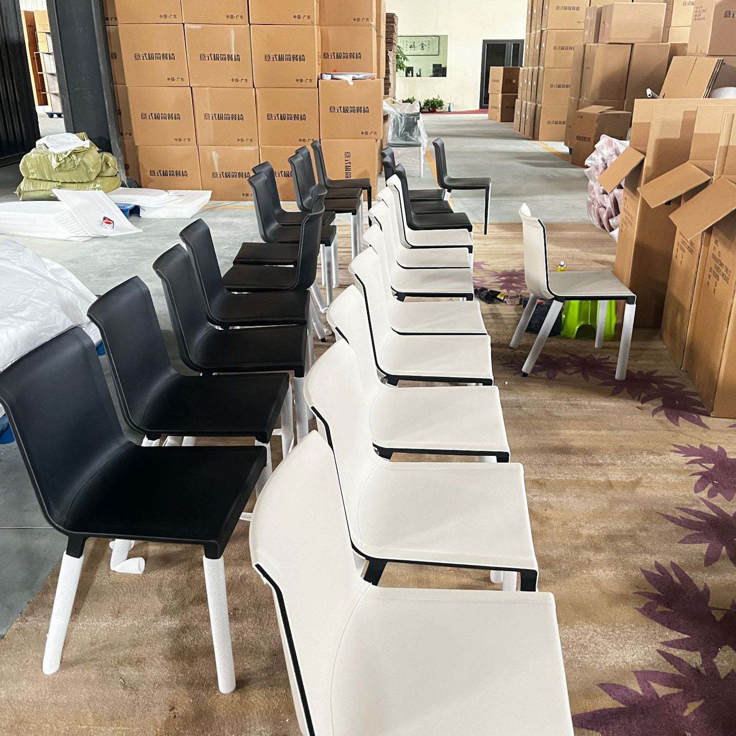 Minimalist Aluminum Leather Dining Chair