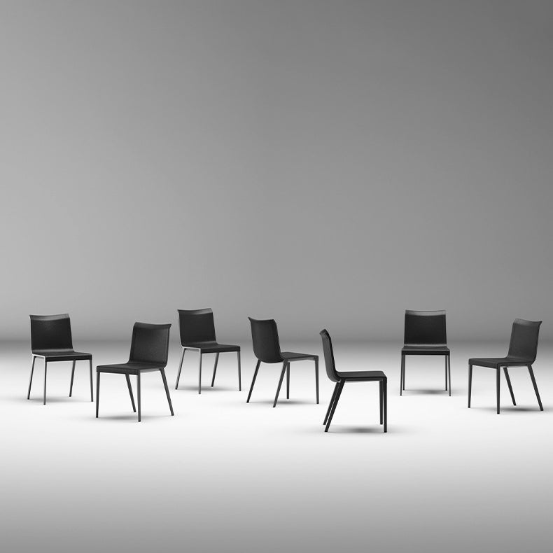 Minimalist Aluminum Leather Dining Chair